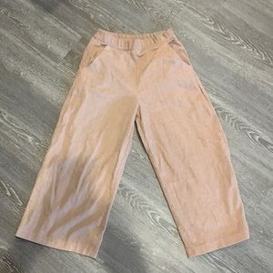 Showpo Pink Wide Leg Flare Cropped Pants